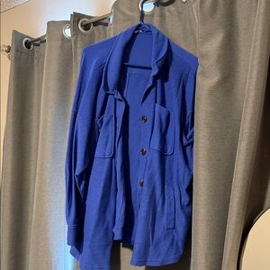 Maurices Royal Blue Knit Jacket with Button Front